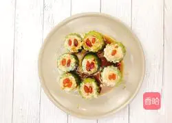 Weight loss meal ~ Bitter Melon Illustration of how to make stuffed meat 8