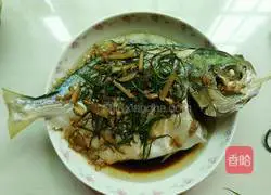 Illustration of how to make steamed pomfret 8