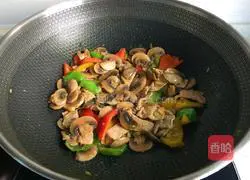 Illustration of how to make colorful peppers and mushrooms 10