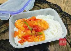 Illustration of how to make tomato-fried prawn bento 9