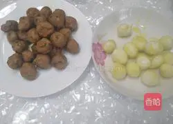 Illustration of how to make stir-fried meatballs with king oyster mushrooms and quail eggs 7