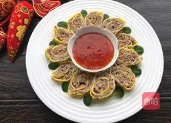 Illustration of how to make golden egg rolls 8