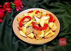 Illustration of how to make fried pork slices with king oyster mushroom 25