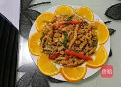 Illustration of how to make shredded pork with orange and Beijing sauce 4