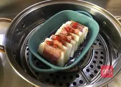 Illustration of how to make steamed tofu with bacon 7