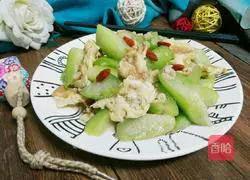 Illustration of how to make luffa and scrambled eggs 8