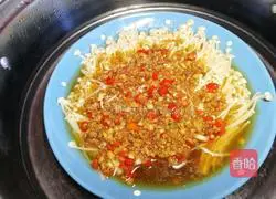 #Hebei cuisine#Illustration of how to make garlic enoki mushrooms 13