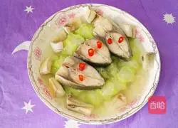 Illustration of how to make steamed loofah fish 9