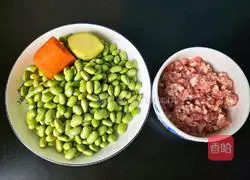 Illustration of how to make fried minced meat with edamame and rice 2