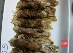 Illustration of how to make beef and enoki mushrooms with black pepper 7