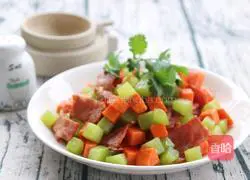 Illustration of how to stir-fry seasonal vegetables with bacon 1