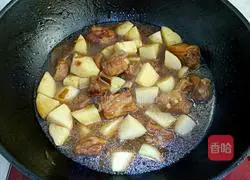 Illustration of home-style braised pork ribs and potatoes 9