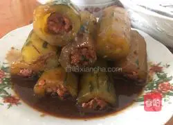 Illustration of how to make cucumber stuffed with meat (cucumber tube) 7