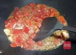 Illustration of how to make tomato stewed tofu 3