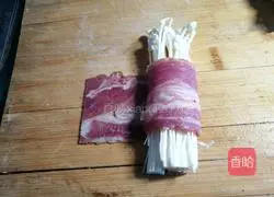 #Hebei#Enoki mushroom bacon roll recipe illustration 4