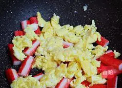 Illustration of how to make crab stick and egg bento 7