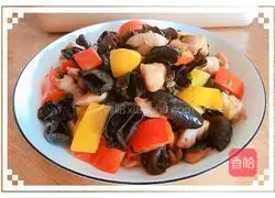 Illustration of how to make stir-fried diced fungus chicken 9