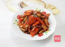 Illustration of how to make fried carrots and meat 8