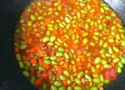 Illustration of how to make fried minced meat with edamame rice 15