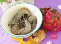 Illustration of how to make anti-heat dragon fruit shrimp 1