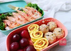 Illustration of making a nutritious lunch box without oil smoke 16