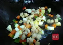 Illustration of how to make fried chicken with colorful vegetables 8
