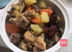 Illustration of how to make stewed chicken with potatoes, mushrooms and carrots 13