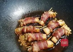 #Hebei#Enoki mushroom bacon roll recipe illustration 11