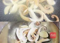 Illustration of how to make fried octopus with leeks 3
