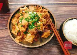 Dishes: Illustration of how to make minced tofu 14