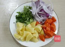 Illustration of braised beef brisket with carrots 2