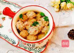 Illustration of how to make Qingbo meatballs 12