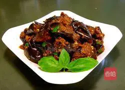 Illustration of how to make eggplant with fried meat and minced meat 9