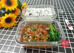 Stir-fried minced pork Illustration of making bento 13