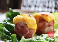 Illustration of how to make bacon and taro rolls 12