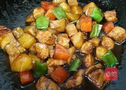 Potato roasted chicken cubes Illustration of how to do it 9