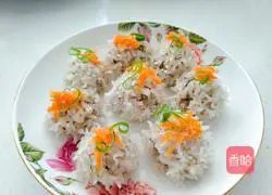 Illustration of how to make mushroom, glutinous rice and pearl balls 7