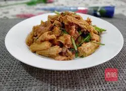 Illustration of how to make stir-fried yuba and pork 6