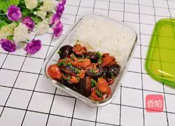 Illustration of making mushroom and chicken bento 18