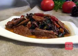 Illustration of how to make fried pork liver and blood vegetables 8