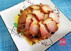 Illustration of how to make steamed bacon with dried beans 12