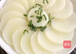 Illustration of how to make steamed radish 6