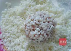 Illustration of how to make pearl meatballs 4