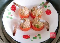 Illustration of how to make shrimp and meatballs stuffed with carrots 6