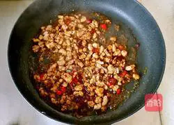Illustration of steamed tofu with flavored minced meat 6
