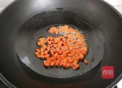 Illustration of how to make fried rice cakes with fresh vegetables and shrimp balls 9