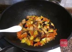 Illustration of how to cook pork with double eggplants 10