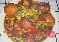 Illustration of how to make braised pig trotters with soybeans 8