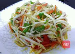 Illustration of how to make fried shredded pork with wild rice 6