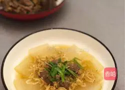 Illustration of how to make meatballs, shrimp skin and steamed winter melon 8